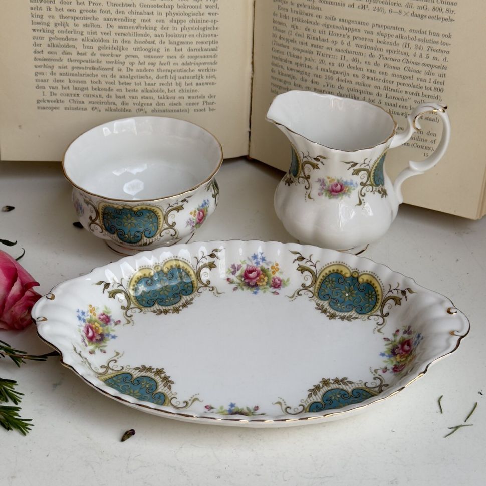 Молочник сахарница на блюде Berkeley Royal Albert Англия 