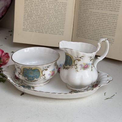 Молочник сахарница на блюде Berkeley Royal Albert Англия 