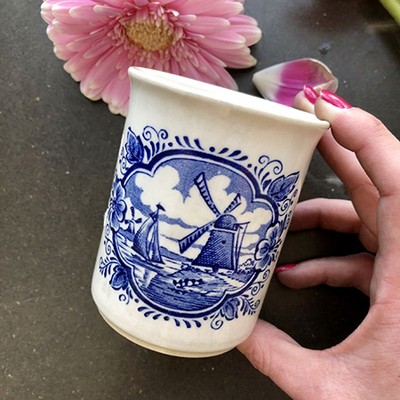 Стакан Мельница мотивы Delft Англия