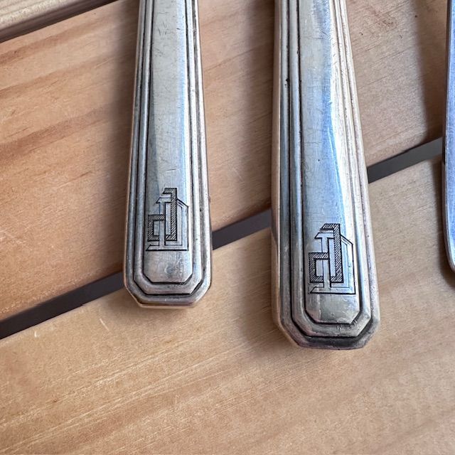 Ложка нож набор из 3 предметов мельхиор серебрение