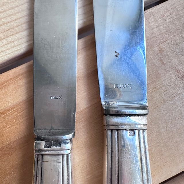 Ложка нож набор из 3 предметов мельхиор серебрение