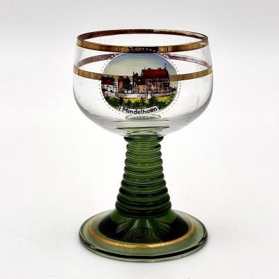 Бокал 130 мл на зеленой ножке хрусталь