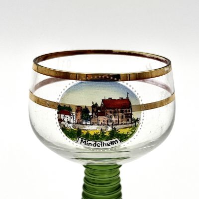 Бокал 130 мл на зеленой ножке хрусталь