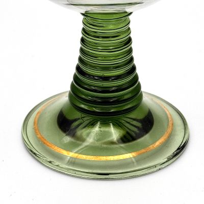 Бокал 130 мл на зеленой ножке хрусталь