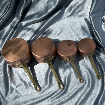 Ковш медный с латунной ручкой набор 4 шт. 