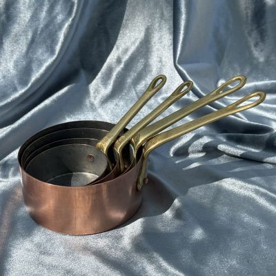 Ковш медный с латунной ручкой набор 4 шт. 