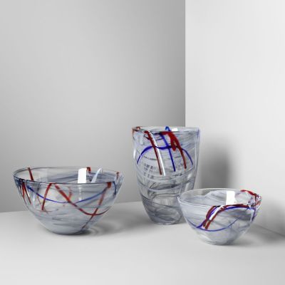 Салатник Kosta Boda Contrast Grey 23 см хрусталь Швеция