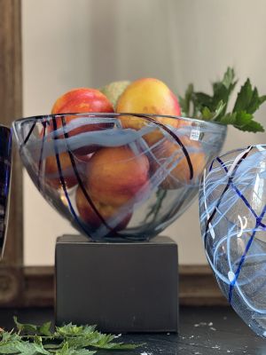 Салатник Kosta Boda Contrast Grey 23 см хрусталь Швеция