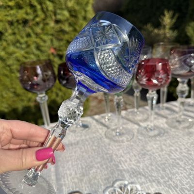 Бокал Anna Hutte синий 270 мл накладной хрусталь Германия дизайн 5 