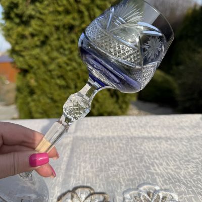 Бокал Anna Hutte синий 270 мл накладной хрусталь Германия дизайн 5 