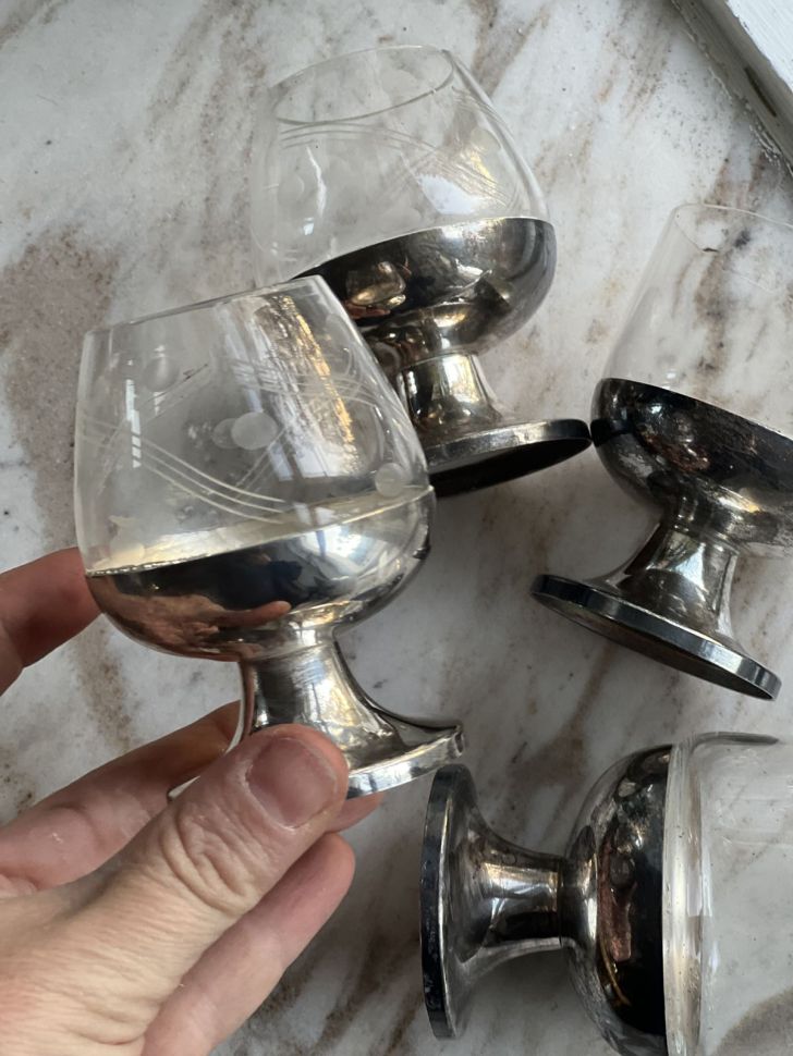 Рюмка с гравировкой 100 мл на ножке мельхиор