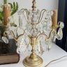 Лампа настольная Жирандоль на две лампы 37 см латунь хрусталь