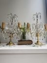 Лампа настольная Жирандоль на две лампы 37 см латунь хрусталь