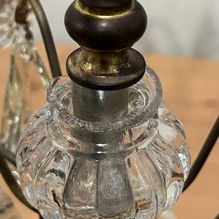 Лампа настольная Жирандоль на две лампы 37 см латунь хрусталь