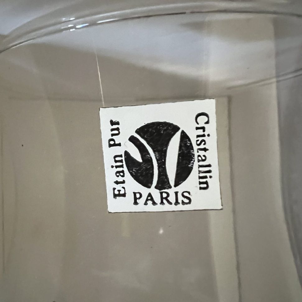 Бокал Cristallin Etain Pur Paris 600 мл Франция 2 шт. набор