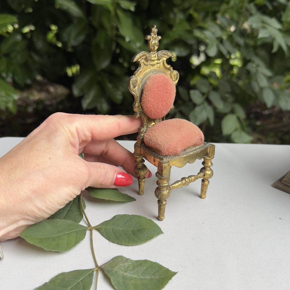 Игольница Стул 14 см бронза Франция