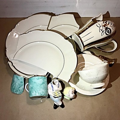 Лом фарфор белый и золото 2