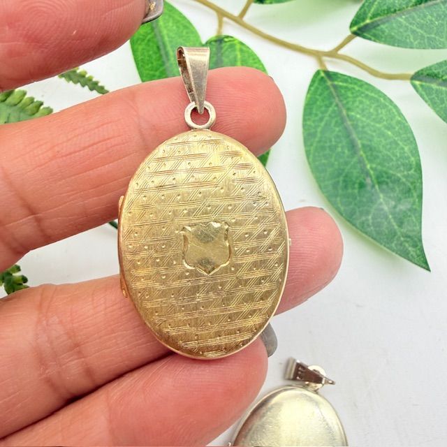 Кулон локет 3,5 см серебро золочение