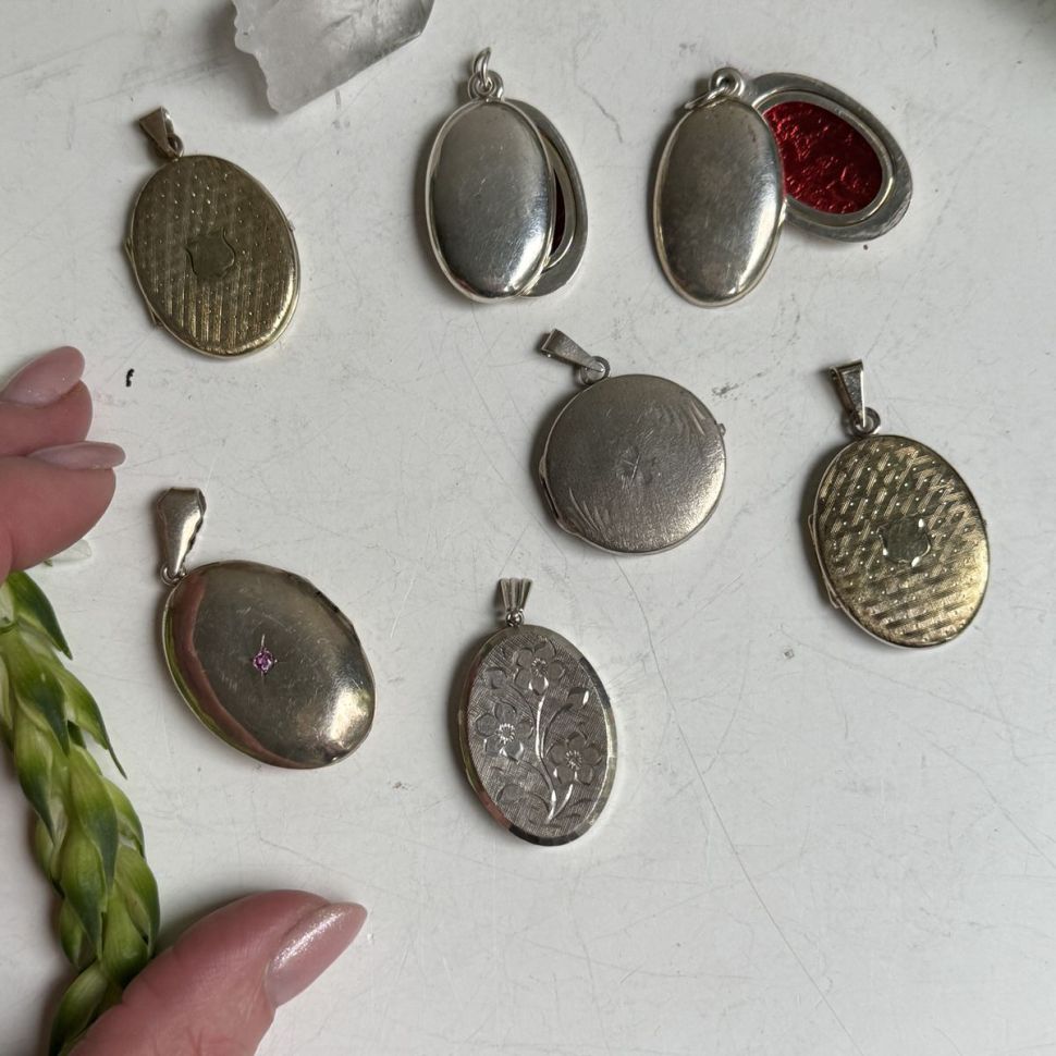 Кулон локет 3,5 см серебро золочение