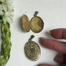 Кулон локет 3,5 см серебро золочение
