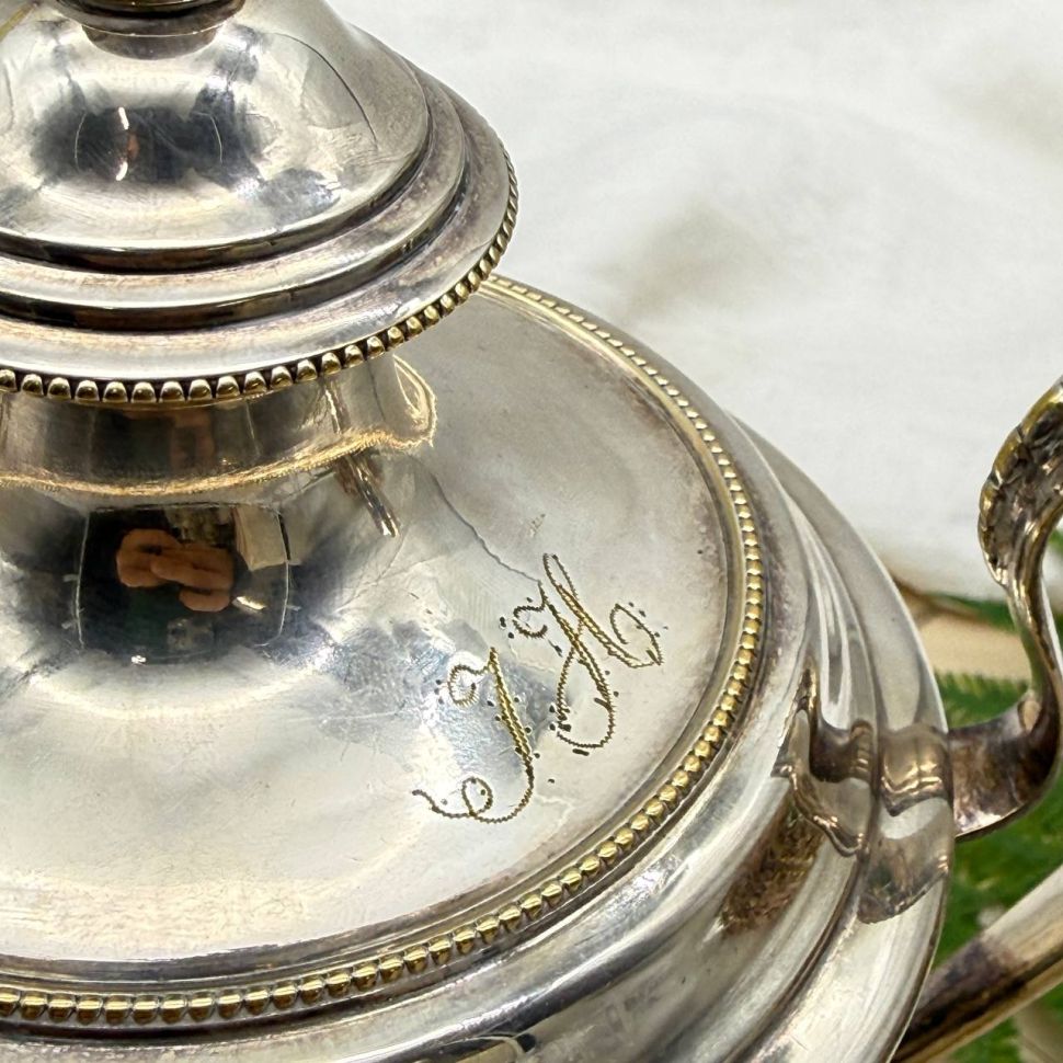 Икорница 25 см GAB серебрение Швеция