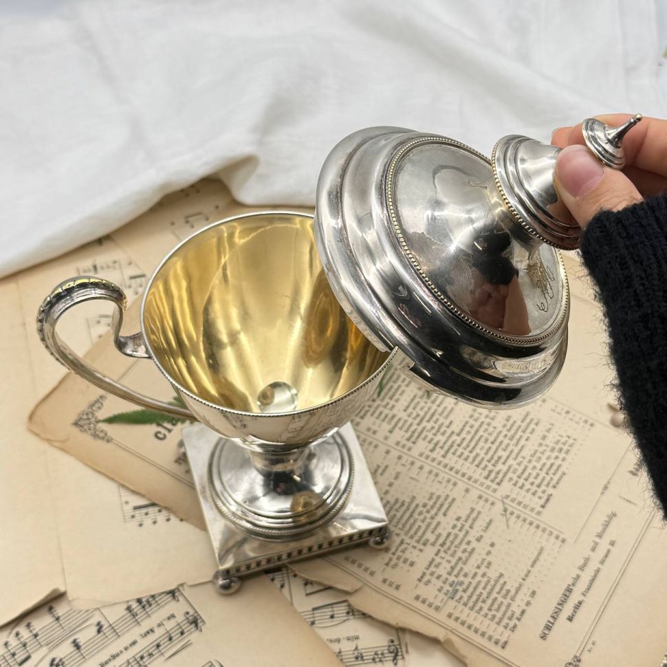 Икорница 25 см GAB серебрение Швеция