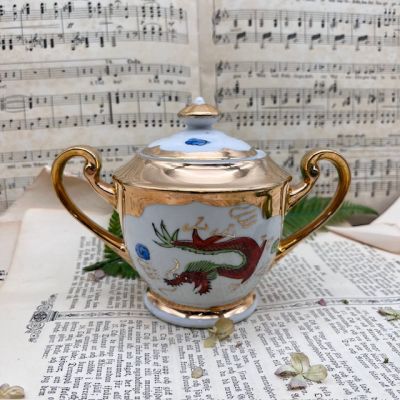 Сахарница Дракон и феникс 17 см фарфор Япония 