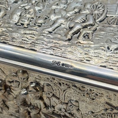 Шкатулка сигаретница 18 см серебрение 90 Голландия