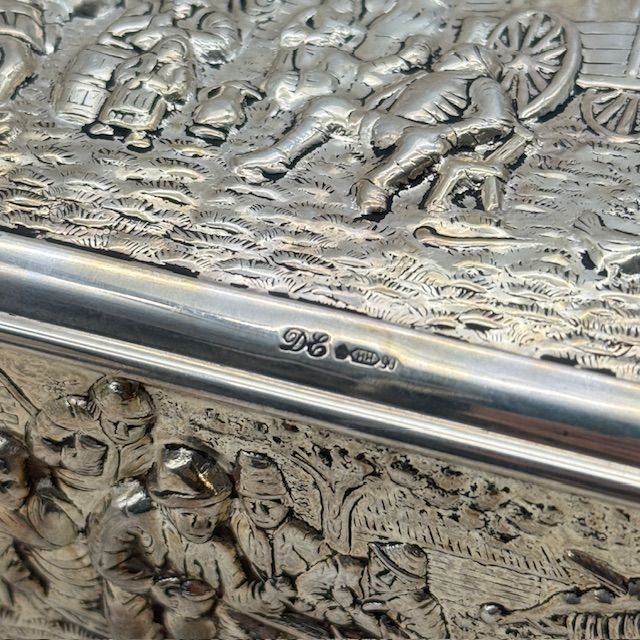 Шкатулка сигаретница 18 см серебрение 90 Голландия