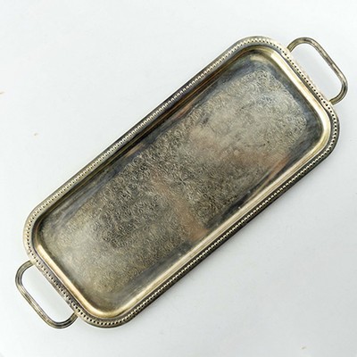 Поднос прямоугольный с цветочной гравировкой