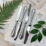 Ложка, вилка и нож столовые набор 3 предмета 22 см серебрение Италия