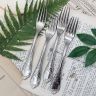 Ложка, вилка и нож столовые набор 3 предмета 22 см серебрение Италия