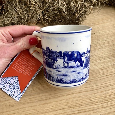 Чайная кружка с коровами Delft Holland