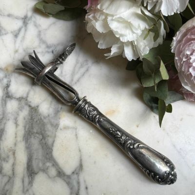 Держатель зажим для кости 12 см серебро
