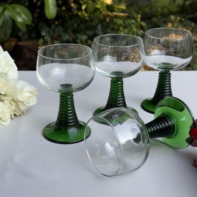 Бокал Рёмер на зеленой ножке 130 мл хрусталь Франция 