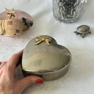 Шкатулка Сердце мельхиор серебрение