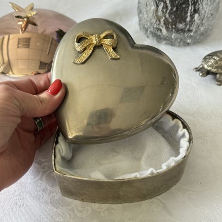 Шкатулка Сердце мельхиор серебрение