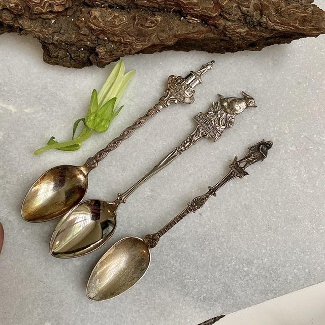 Ложка чайная 12 см набор 3 шт мельхиор сталь Голландия