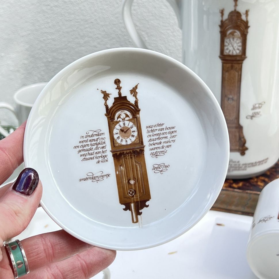 Тарелка десертная 12 см Mitterteich Porzellan Часы 5 Германия