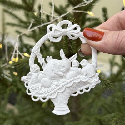 Подвес Hutschenreuther Корзина 9 см бисквитный фарфор Германия 