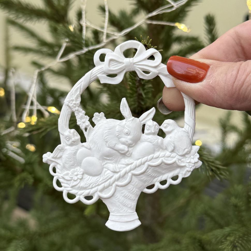 Подвес Hutschenreuther Корзина 9 см бисквитный фарфор Германия 