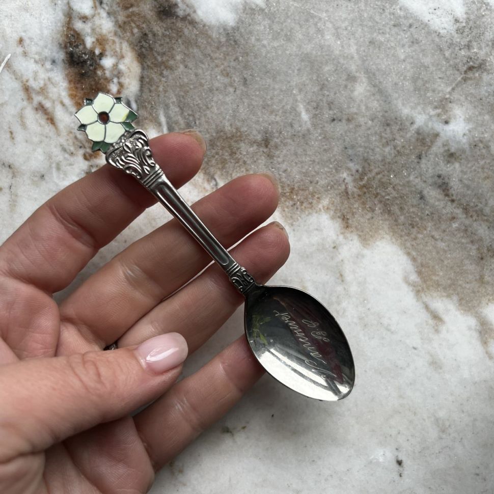 Ложка кофейная Цветок 11 см металл