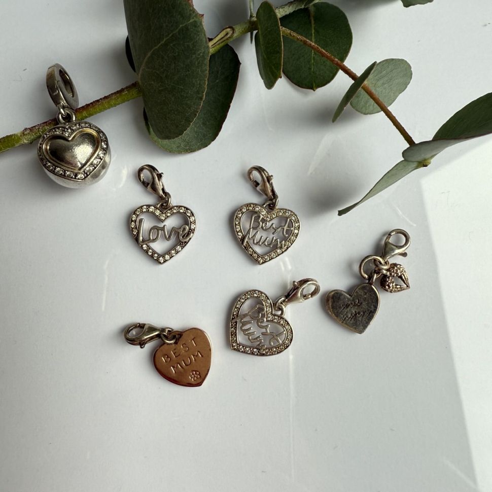 Подвеска шарм Jette Сердце шар в стиле Thomas Sabo 1,5 см 925 