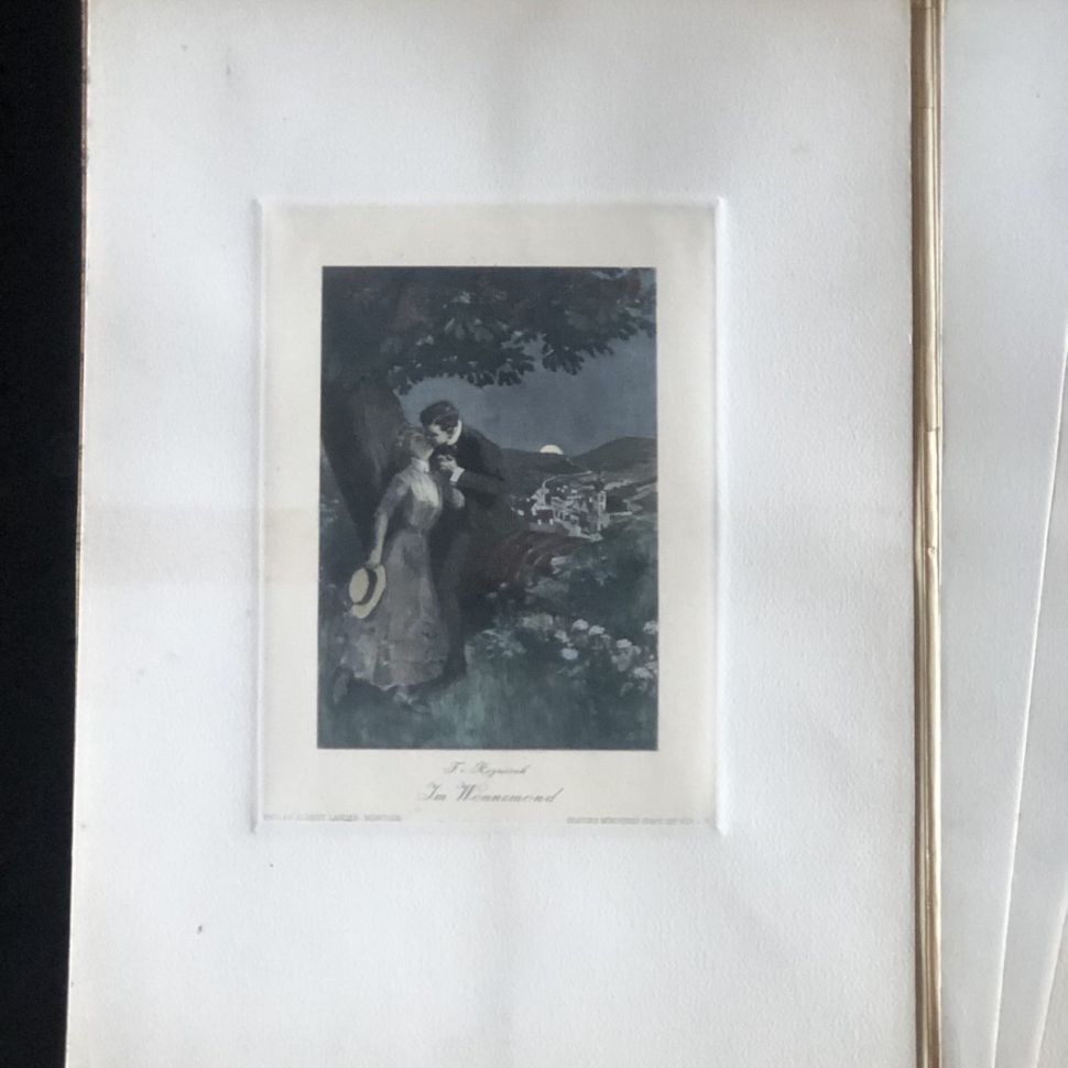 Гравюра 30х40 см Verlag Albert Langen Munchen Jm Wonnemond