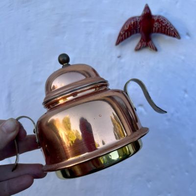 Сахарница с крышкой 12 см медь латунь