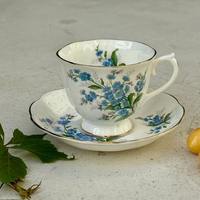 Чайная пара Royal Albert Forget-me-not 1950 гг. 200 мл Англия