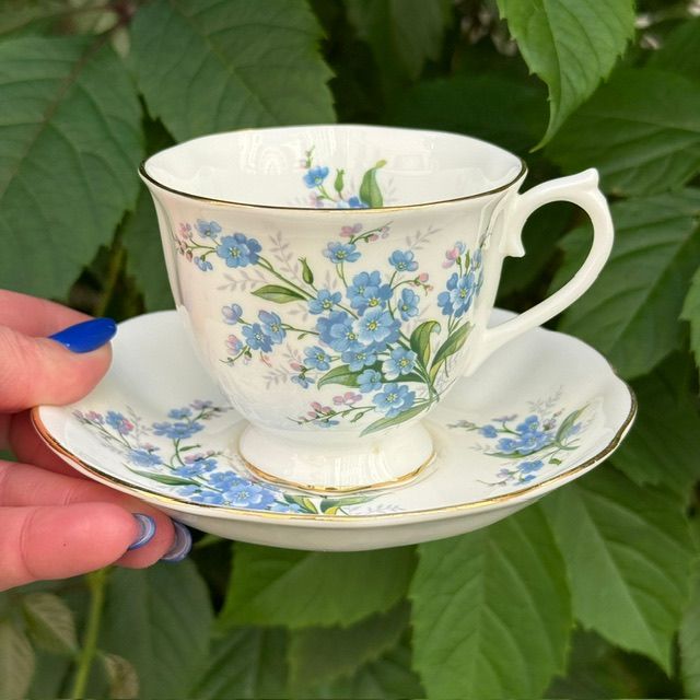 Чайная пара Royal Albert Forget-me-not 1950 гг. 200 мл Англия