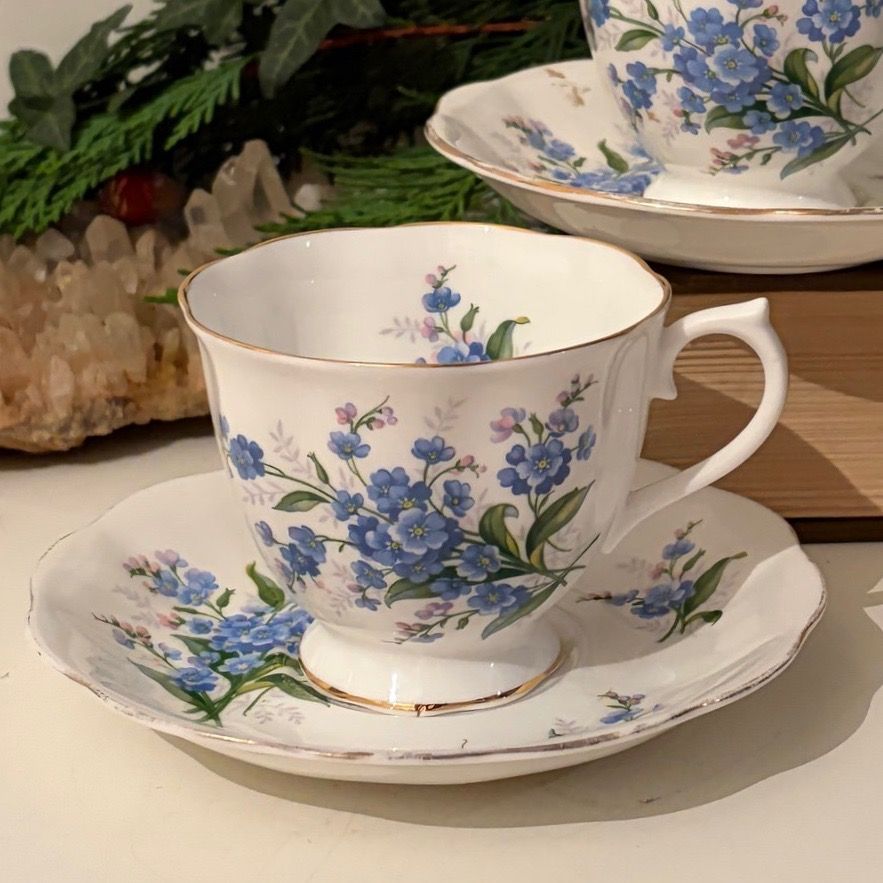 Чайная пара Royal Albert Forget-me-not 1950 гг. 200 мл Англия