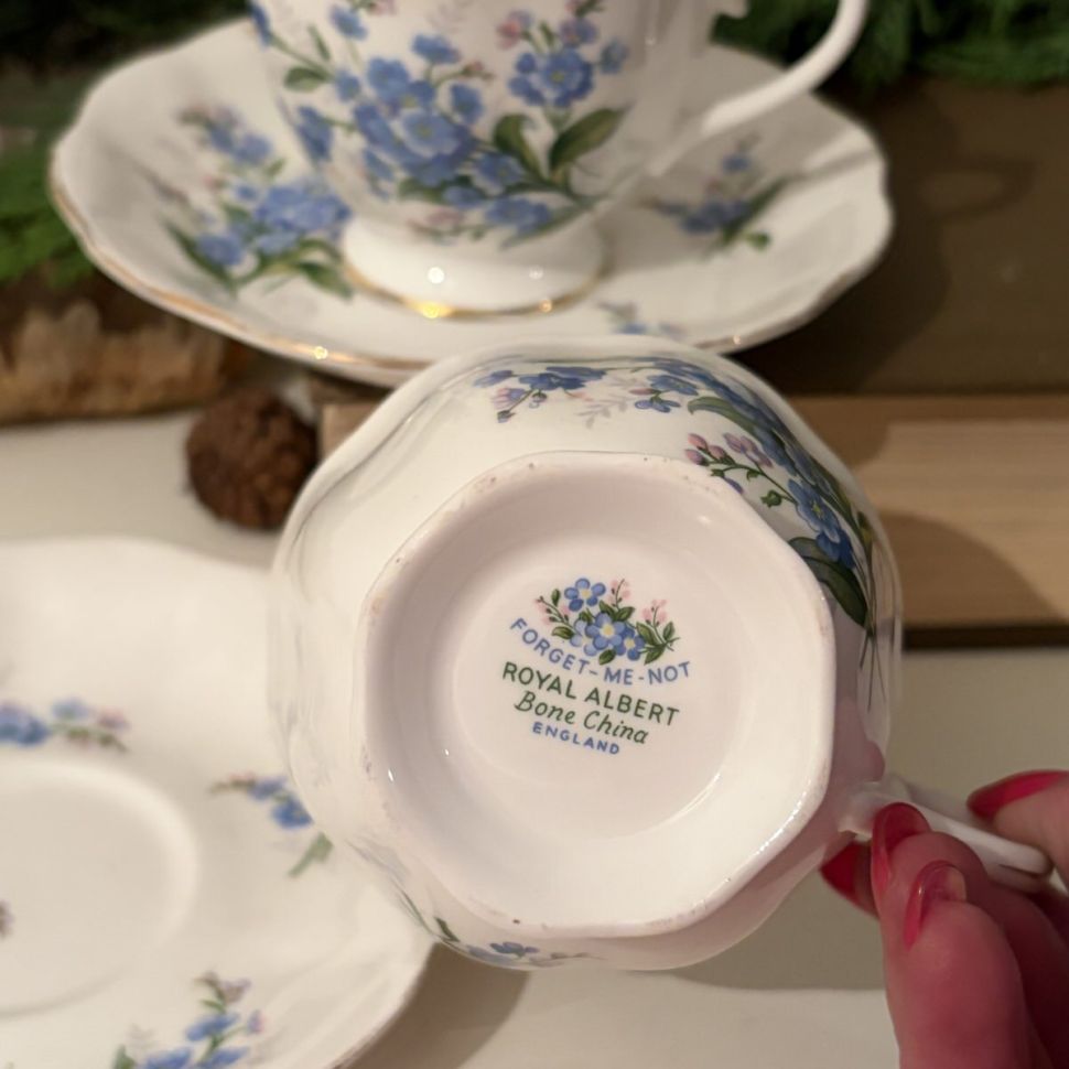 Чайная пара Royal Albert Forget-me-not 1950 гг. 200 мл Англия