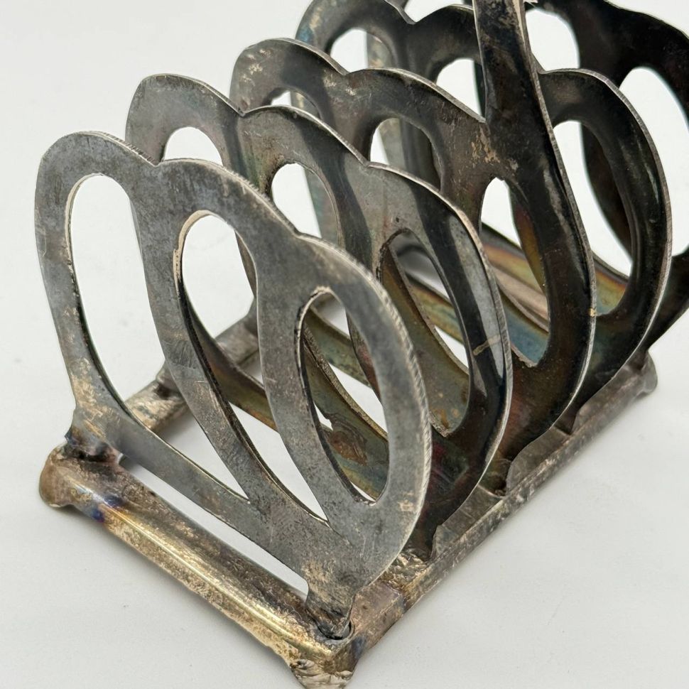 Салфетница подставка для тостов Лебедь мельхиор